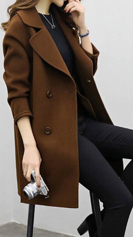Juniper double-breasted long trench coat, brown