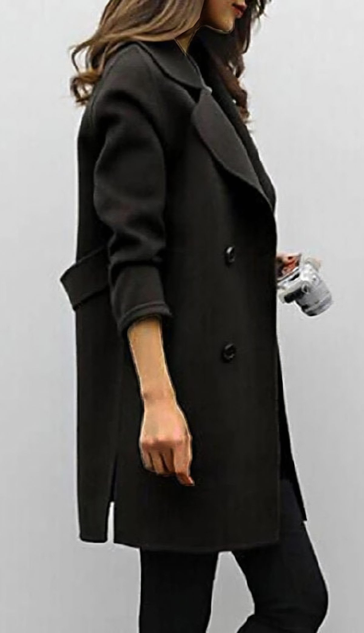 Juniper double-breasted long trench coat, view 6