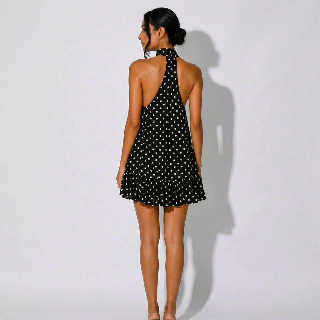 Karolina | Polka Dot Halterneck Mini Dress
