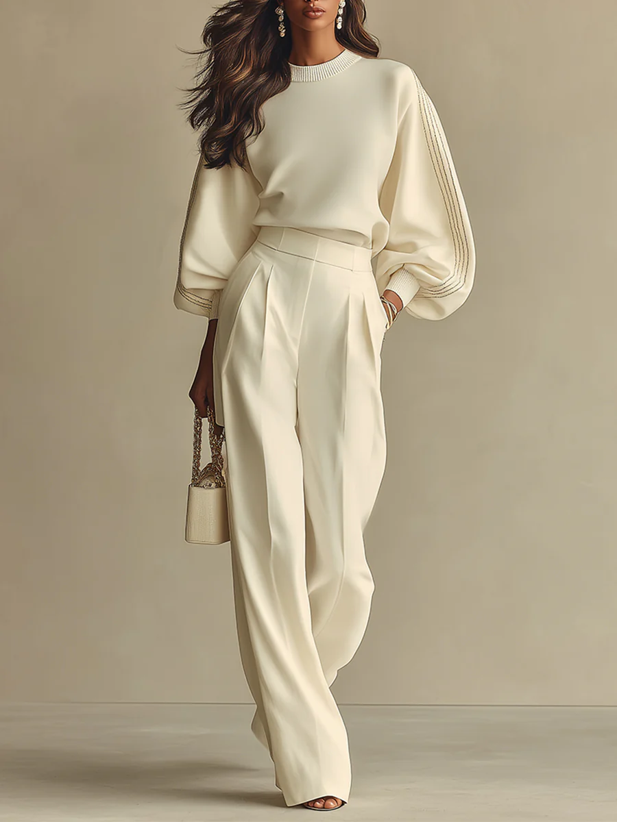 Katarina | Crew Neck Knit Two Piece Set
