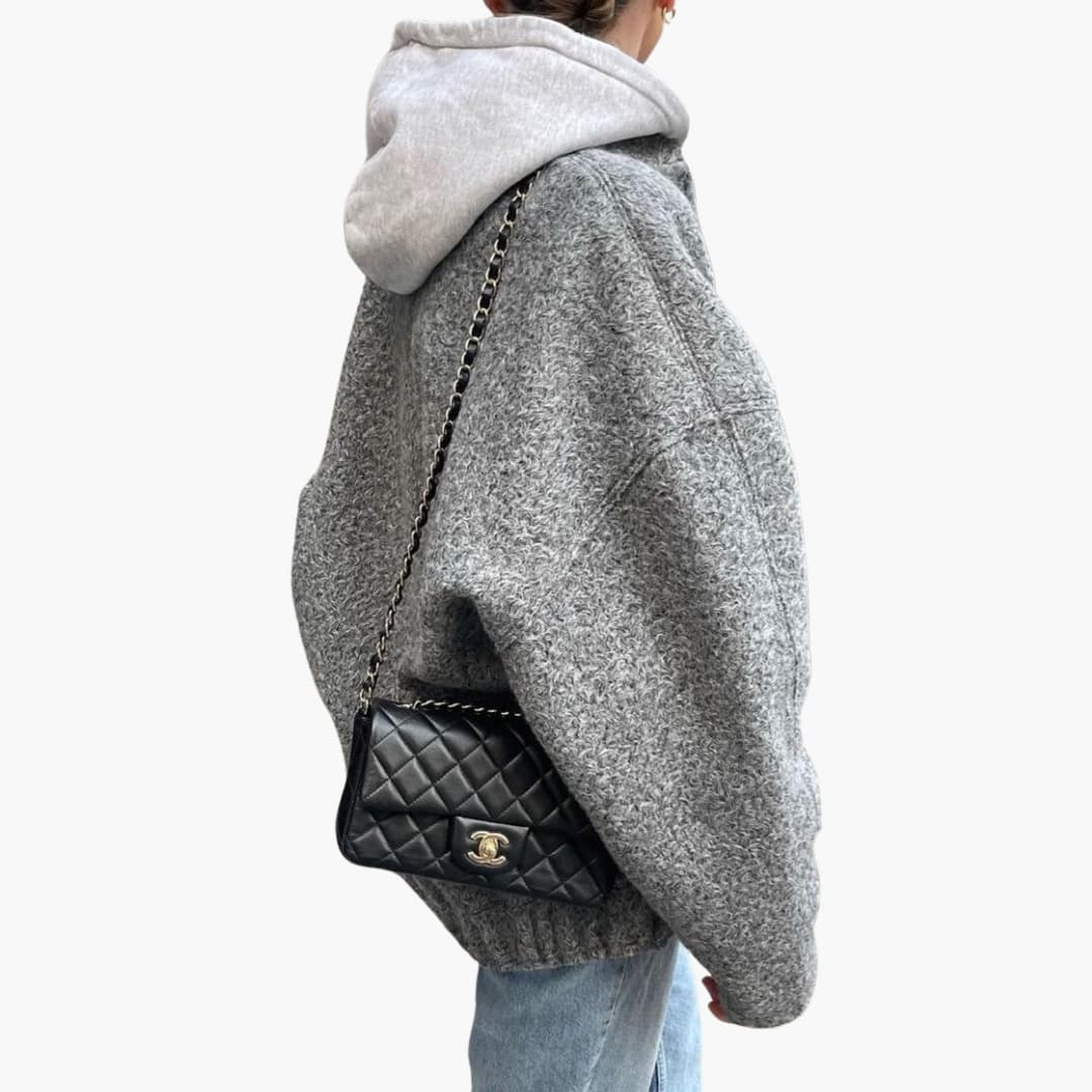 Katherine bomber jacket ribbed trim - back view