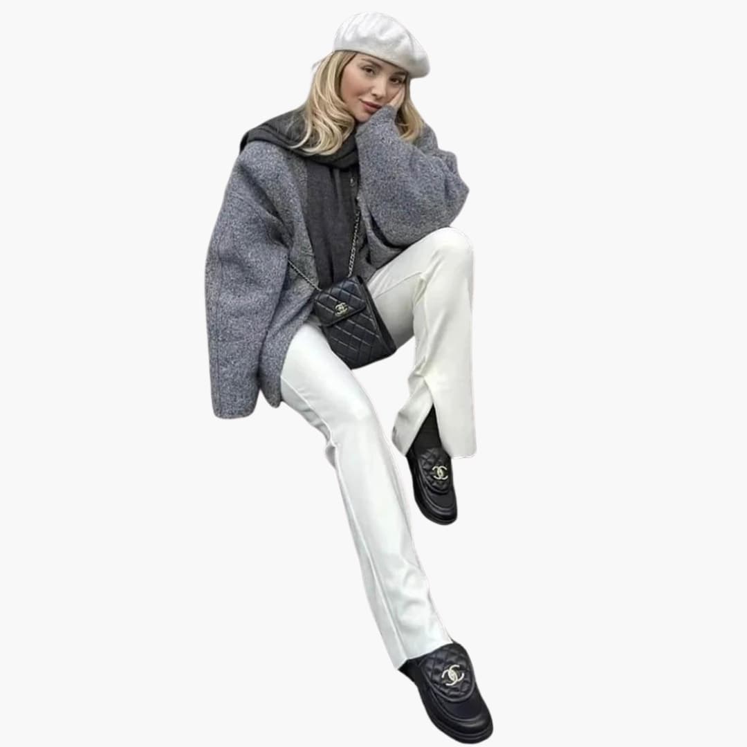 Katherine bomber jacket ribbed trim - styled outfit