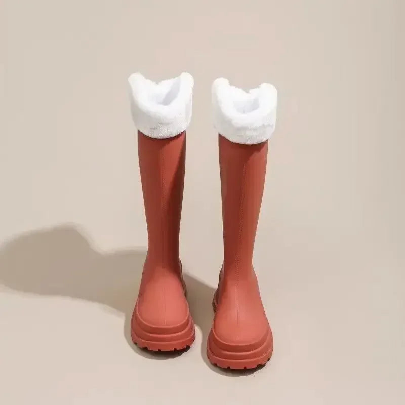 Kestrelle | Plush-Lined Knee-High Rain Boots