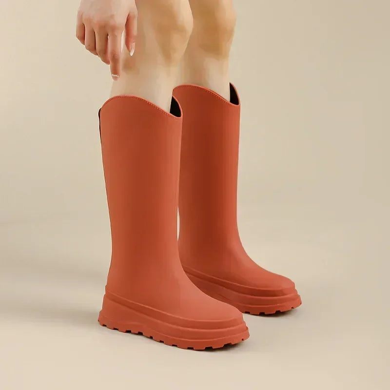 Kestrelle | Plush-Lined Knee-High Rain Boots
