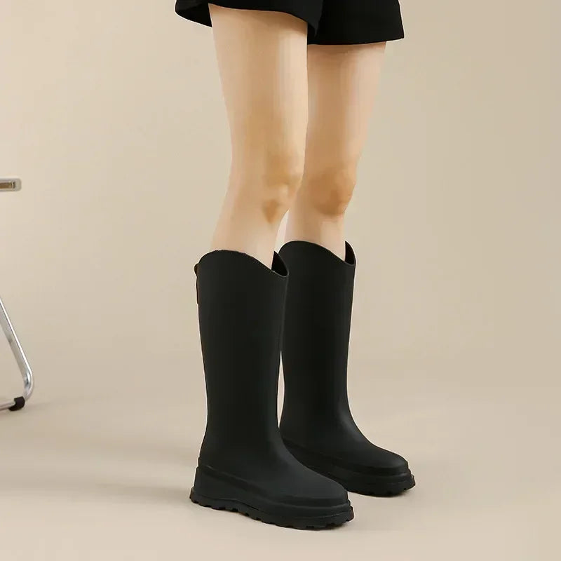 Kestrelle | Plush-Lined Knee-High Rain Boots