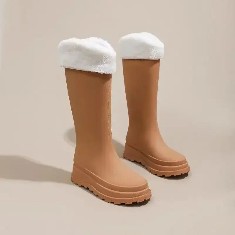 Kestrelle | Plush-Lined Knee-High Rain Boots