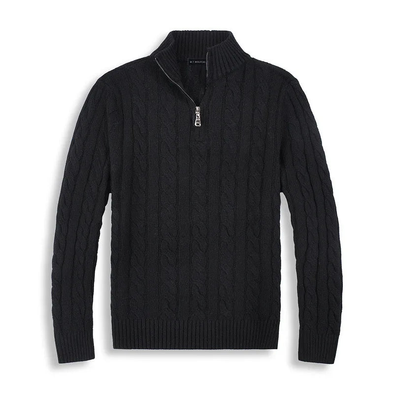 Kevin cable knit half-zip sweater - collar detail