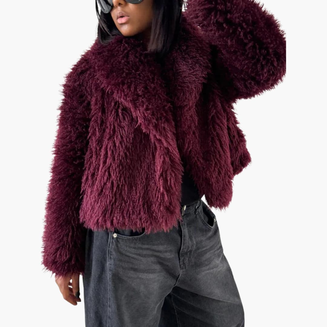 Kimberly cropped lapel jacket - texture detail