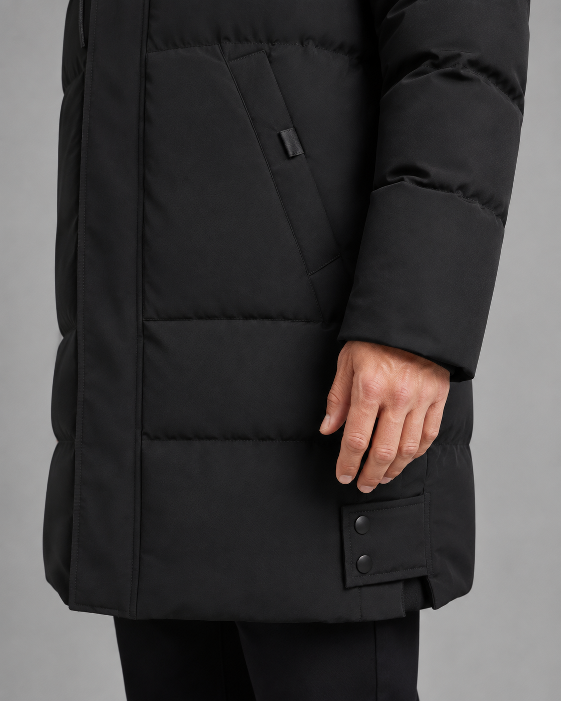 Larry longline hooded puffer coat - color options