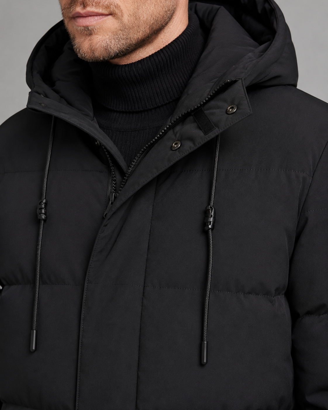 Larry longline hooded puffer coat - styled outfit