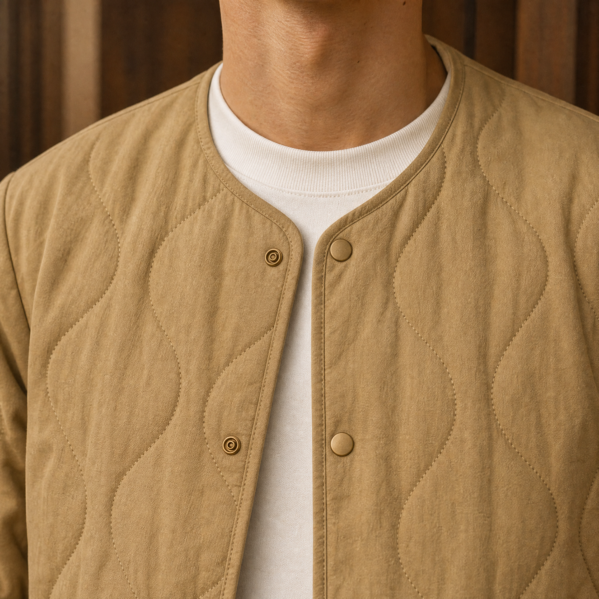 Leander wave-quilted snap-front jacket, view 2