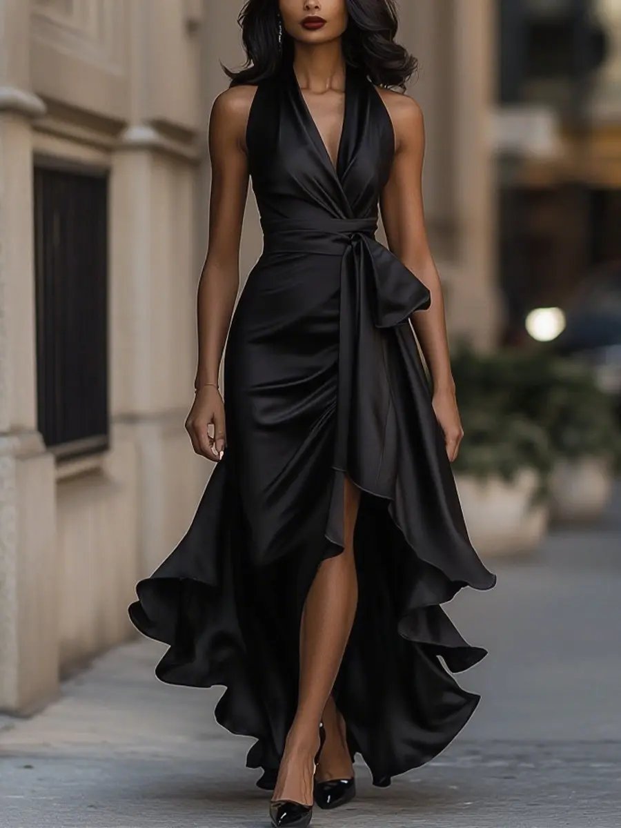 Leslie | Women's Halter Neck Maxi Dress