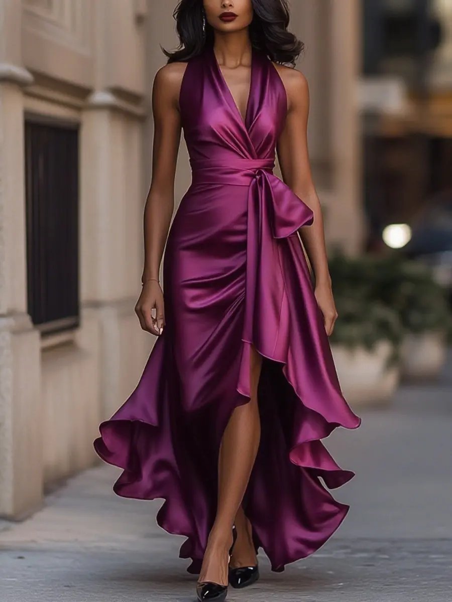 Leslie | Women's Halter Neck Maxi Dress