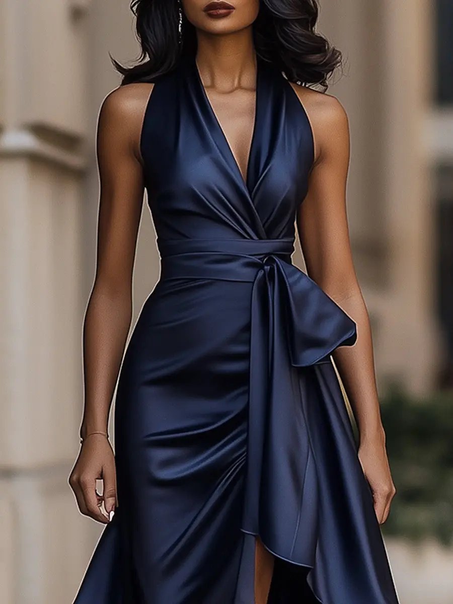 Leslie | Women's Halter Neck Maxi Dress
