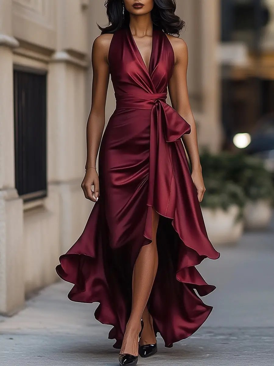 Leslie | Women's Halter Neck Maxi Dress