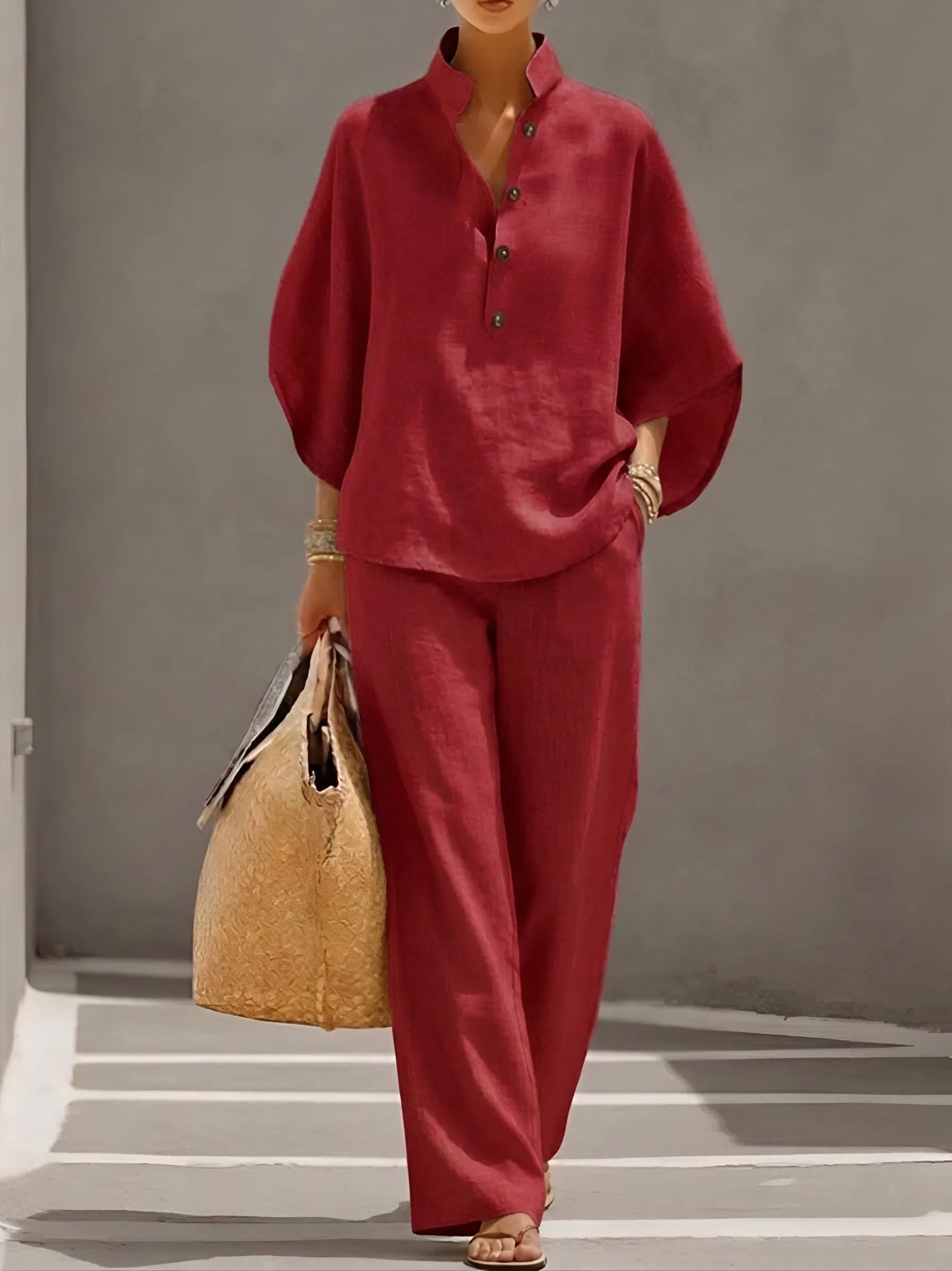 Lilia | Button Up Blouse Relaxed Set