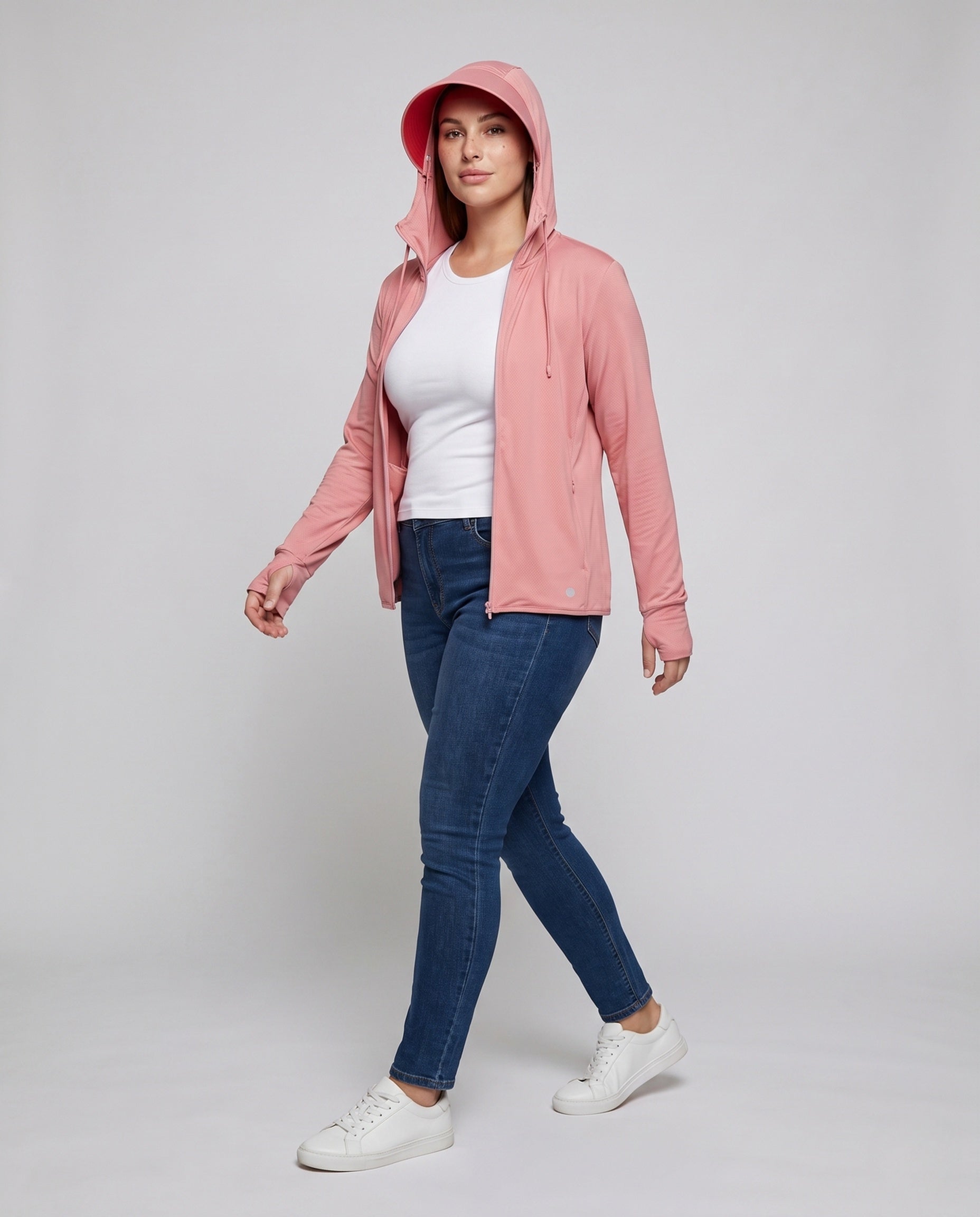 Lily technical hooded mesh jacket - front view