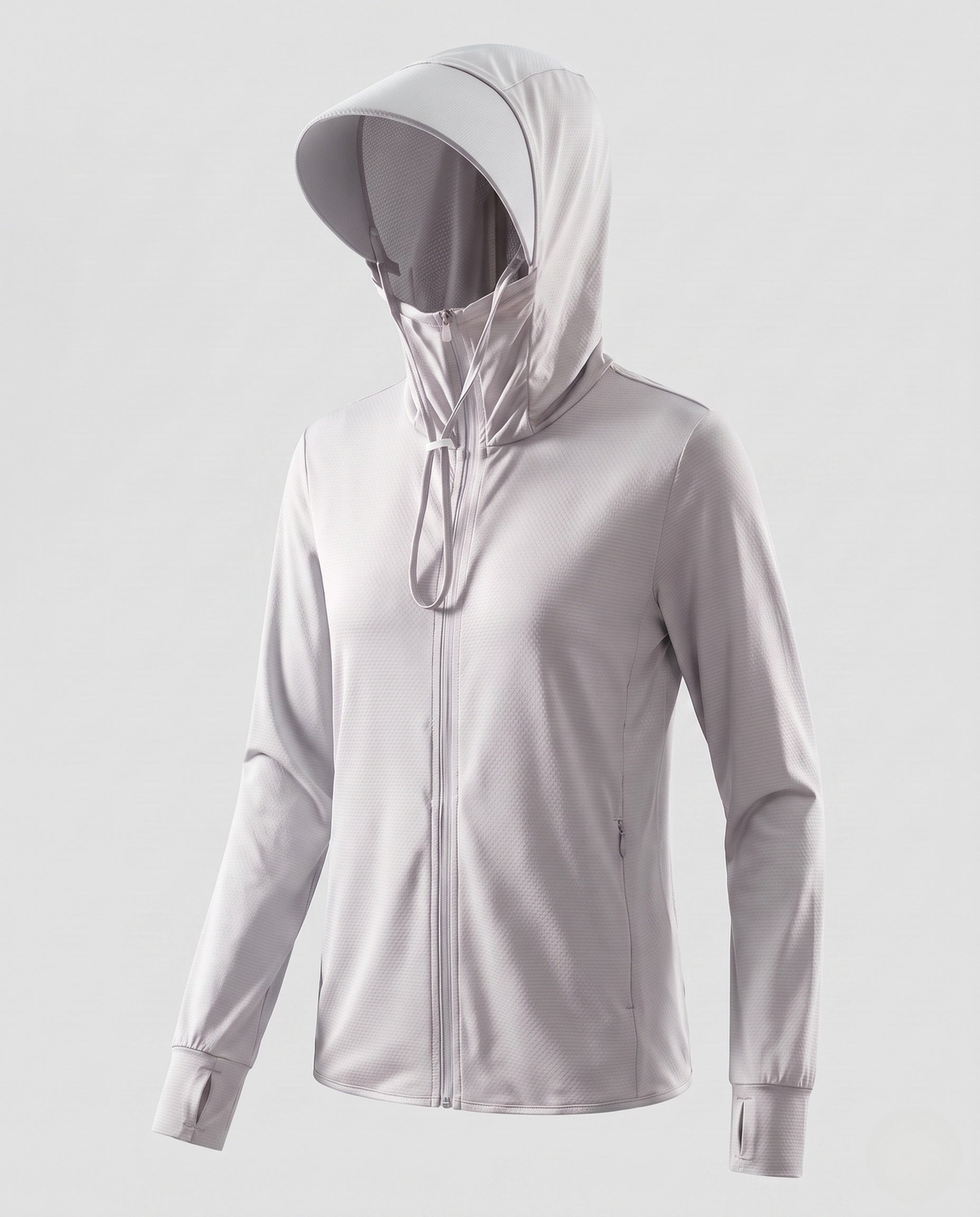 Lily technical hooded mesh jacket - color Light Gray