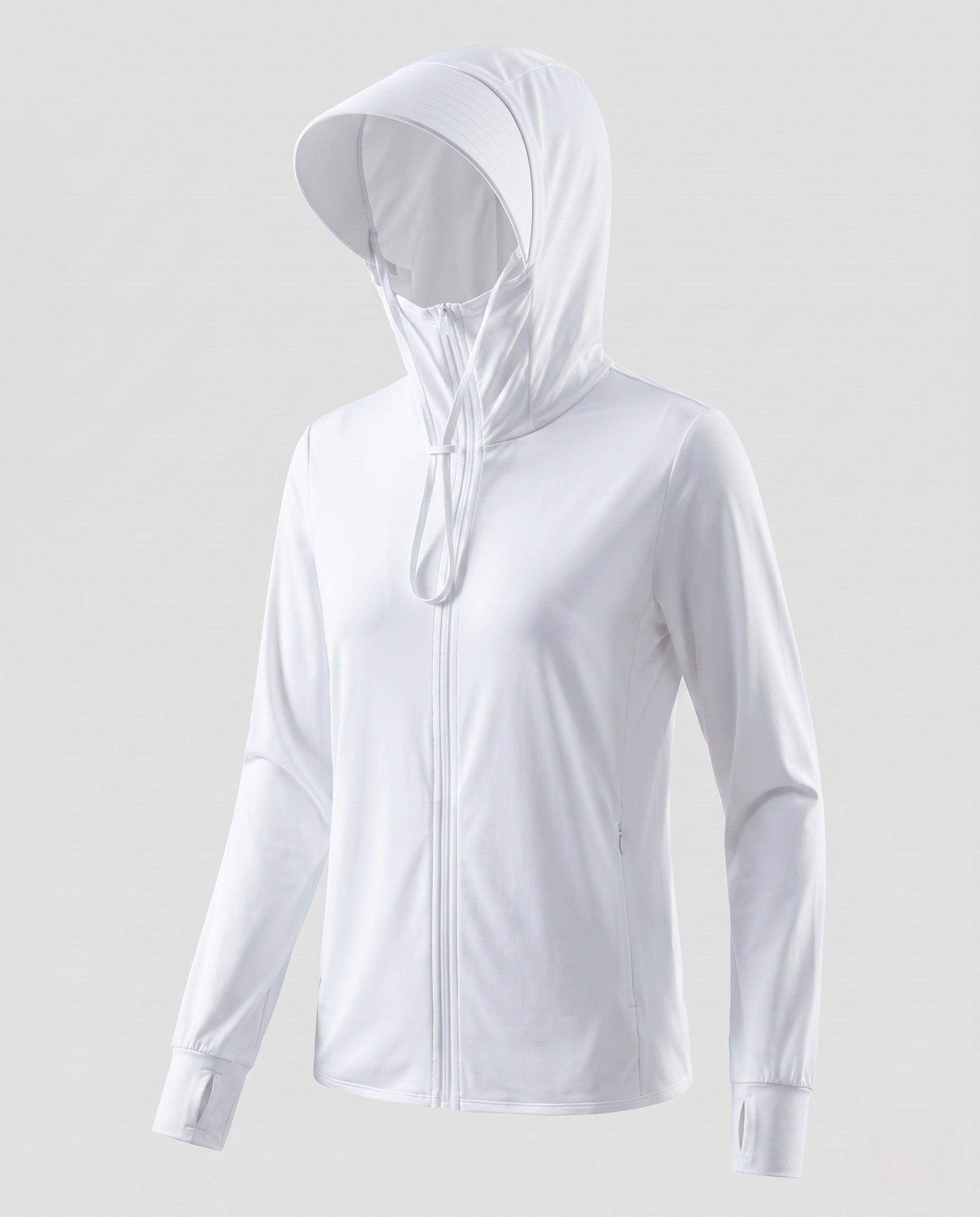 Lily technical hooded mesh jacket - color Jade White