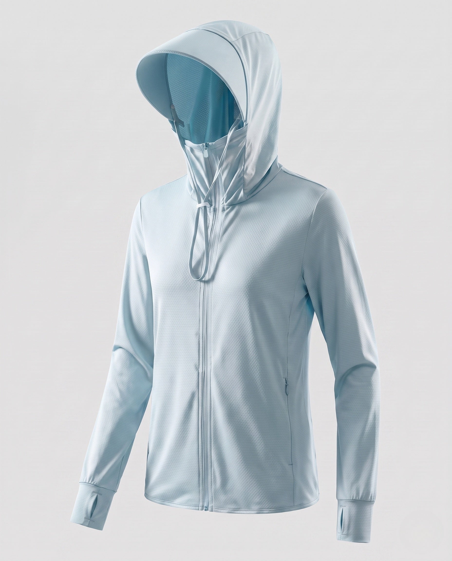 Lily technical hooded mesh jacket - color Moon Blue