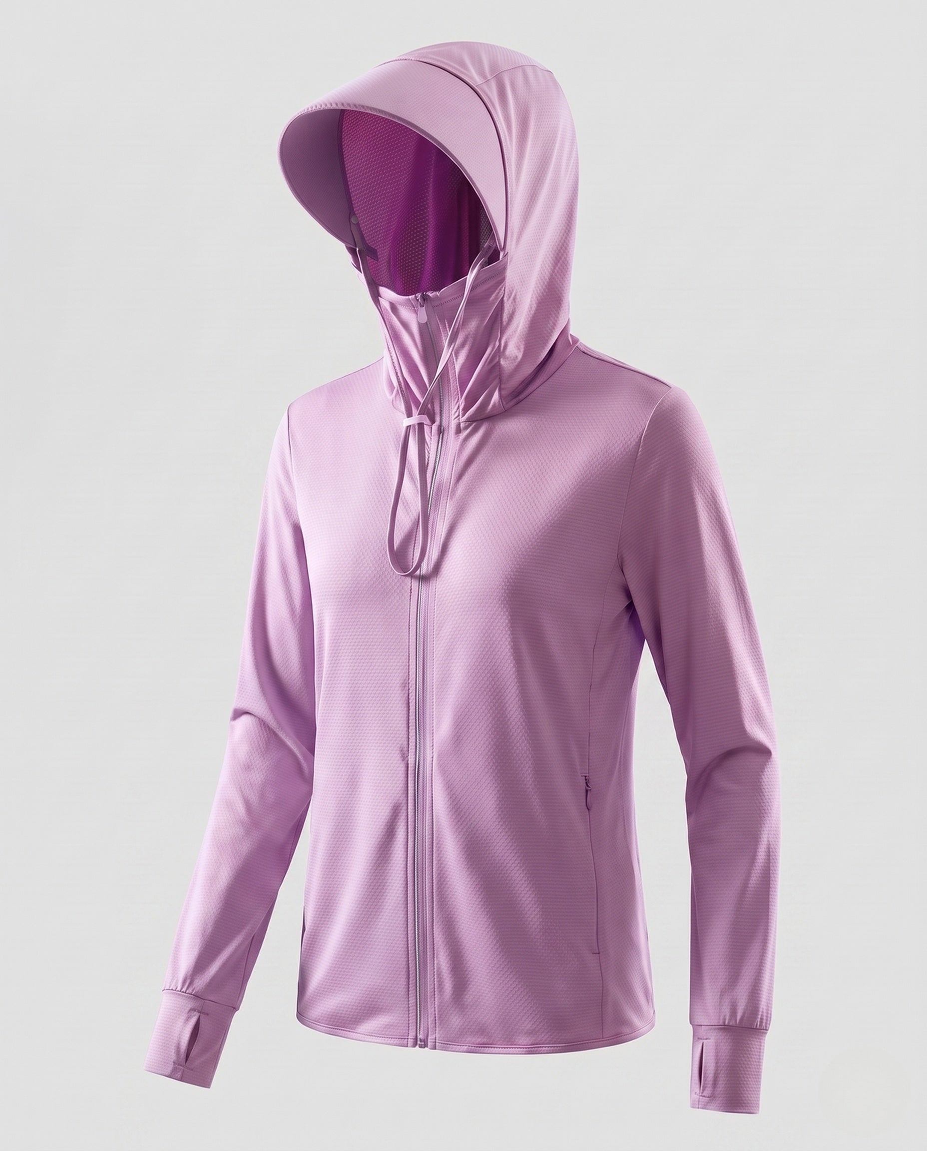 Lily technical hooded mesh jacket - color Violet