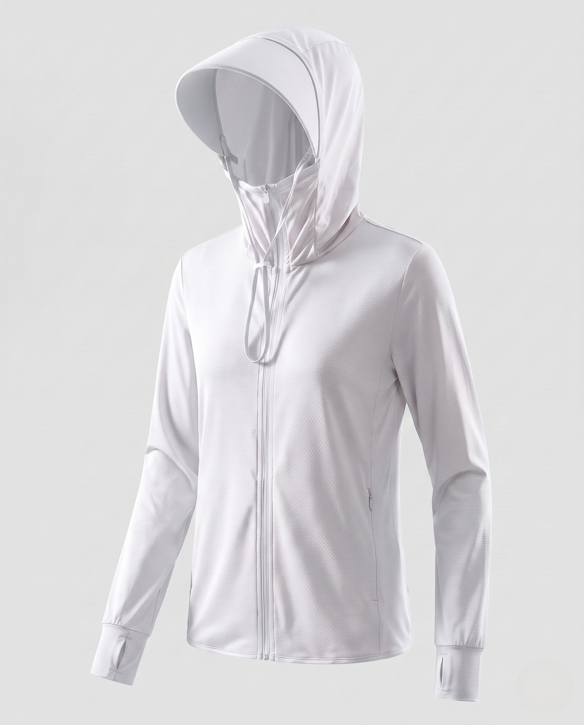 Lily technical hooded mesh jacket - color White