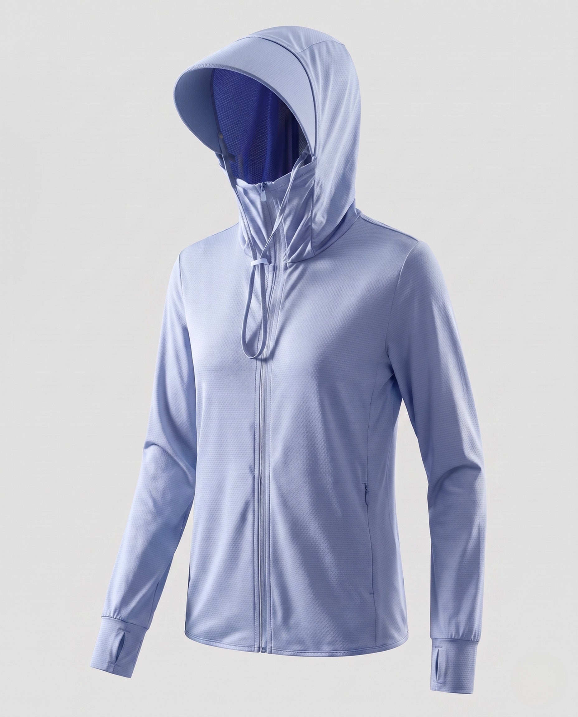 Lily technical hooded mesh jacket - color Sky Blue