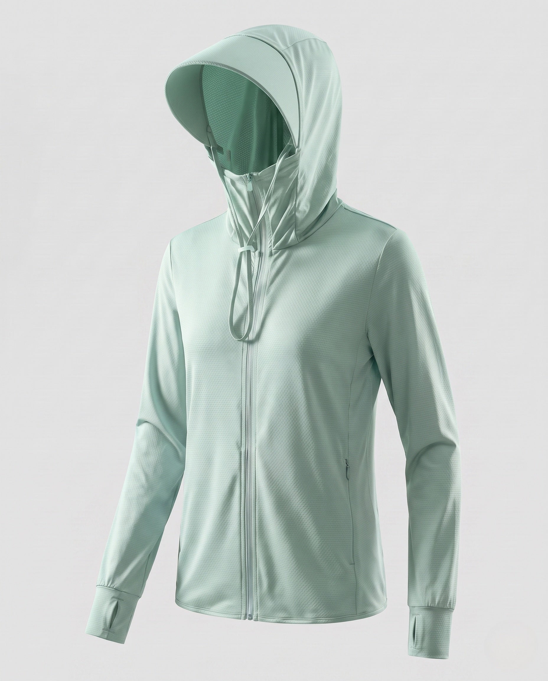 Lily technical hooded mesh jacket - color Ice Green