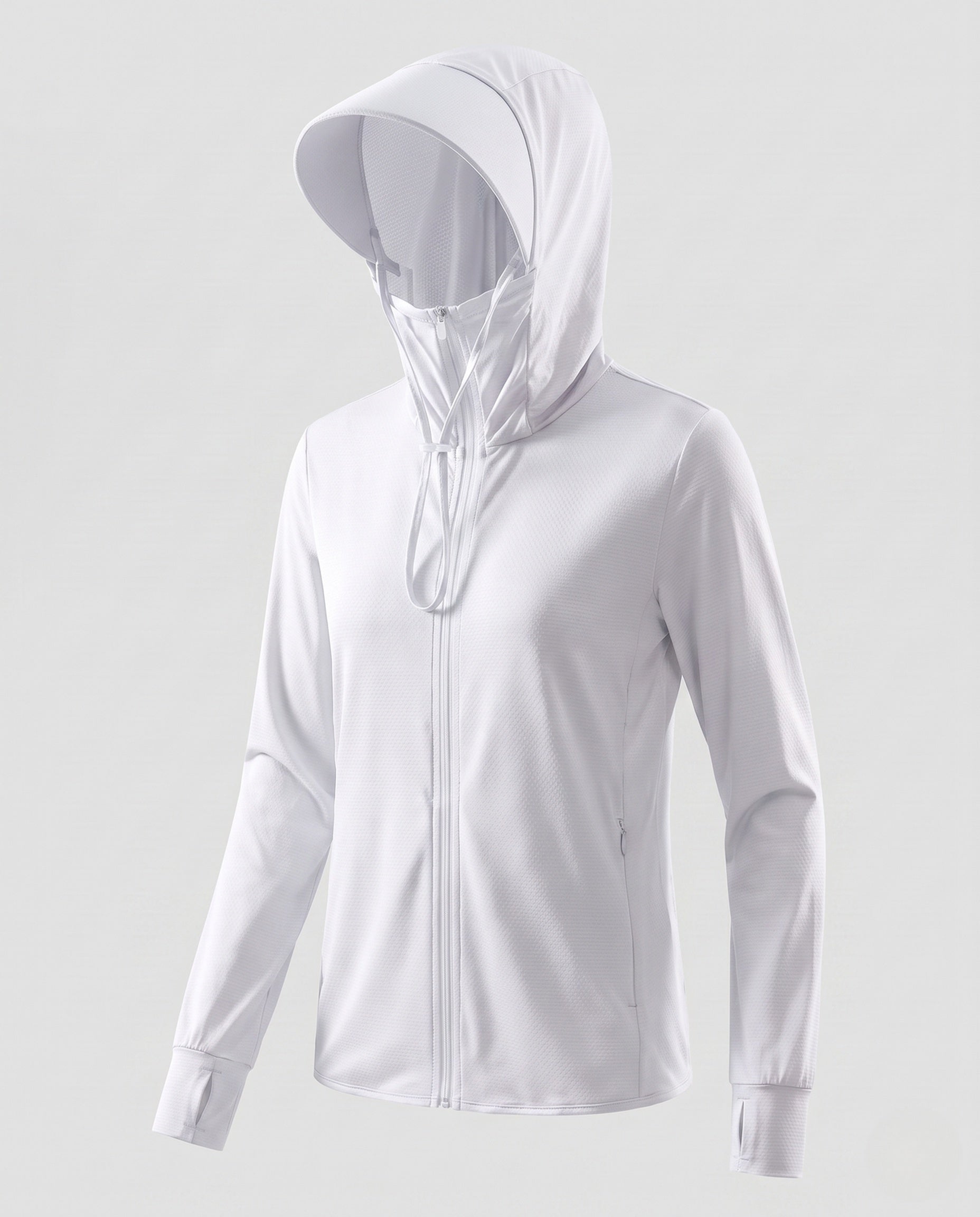 Lily technical hooded mesh jacket - color Snow White