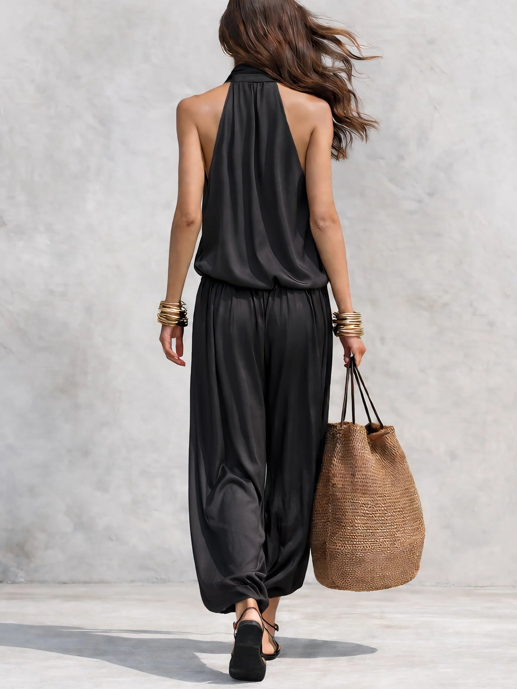 Lindsay | Cowl Neck Halter Two-Piece Set
