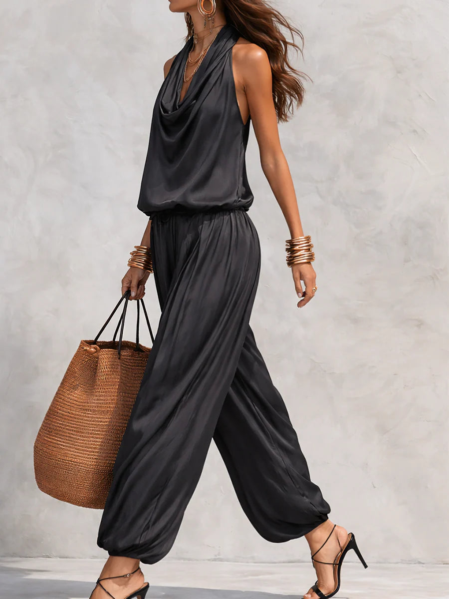 Lindsay | Cowl Neck Halter Two-Piece Set