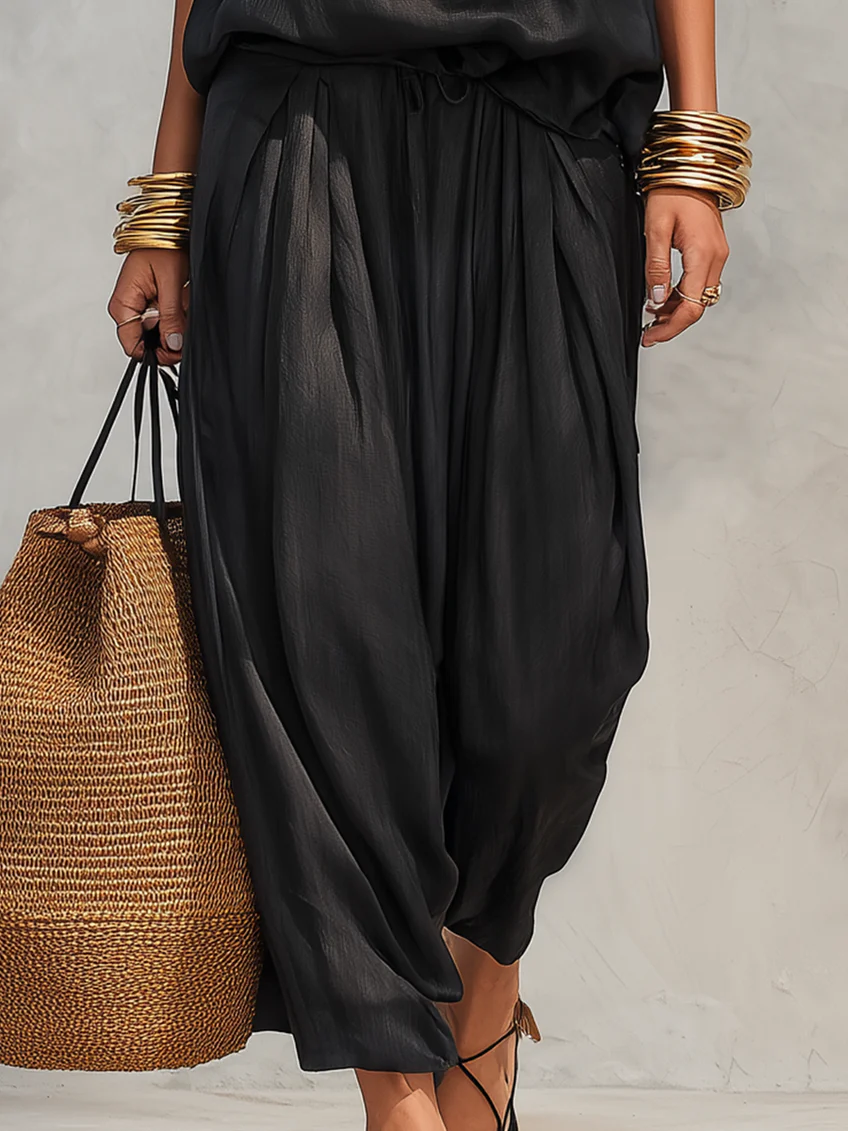 Lindsay | Cowl Neck Halter Two-Piece Set