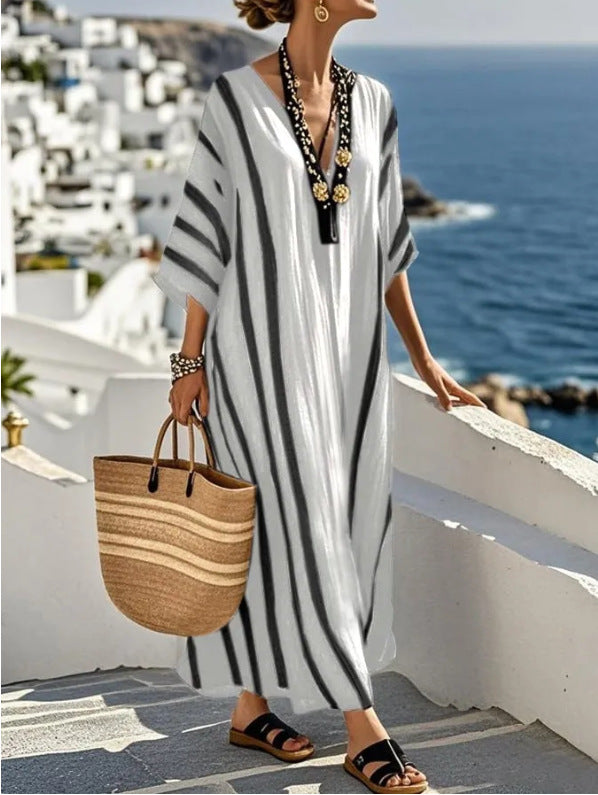 Lisette | Striped Kaftan Maxi Dress