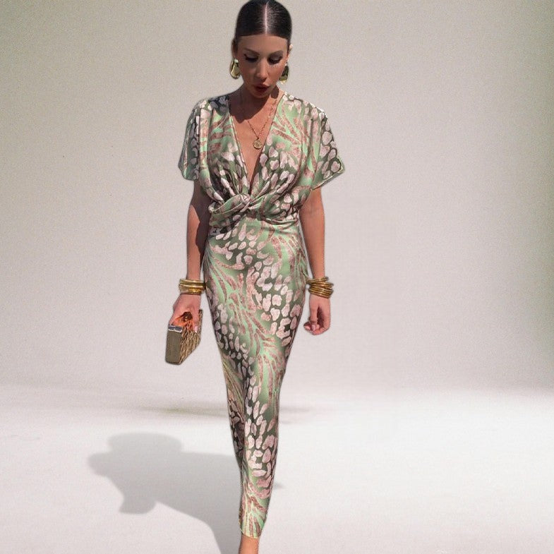 Lora | Wrap Wedding Guest Maxi Dress