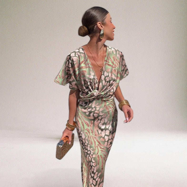 Lora | Wrap Wedding Guest Maxi Dress