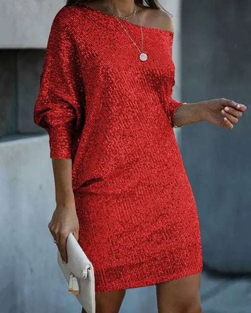 Lorenza | Off Shoulder Sequin Mini Dress