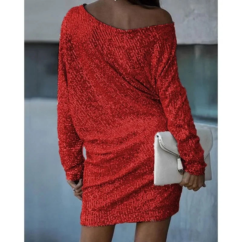 Lorenza | Off Shoulder Sequin Mini Dress