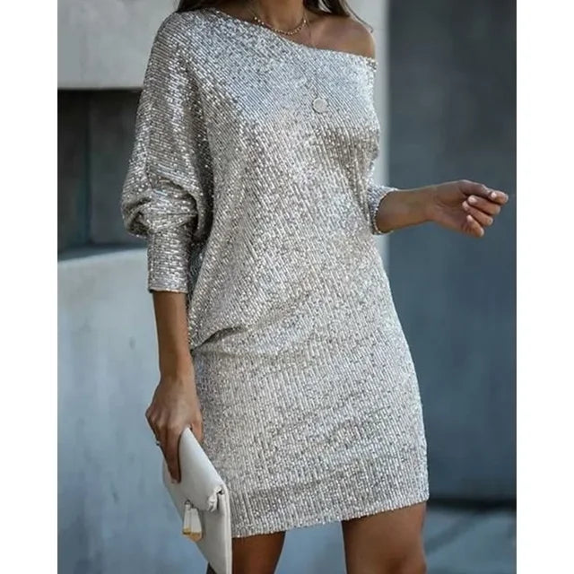 Lorenza | Off Shoulder Sequin Mini Dress