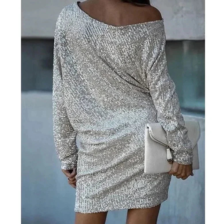 Lorenza | Off Shoulder Sequin Mini Dress