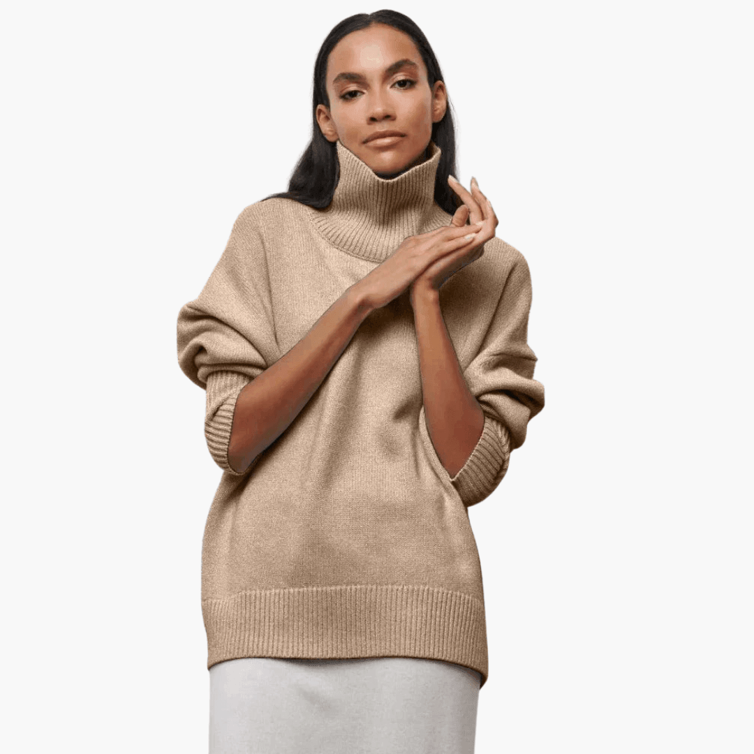Loretta ribbed turtleneck sweater - front view