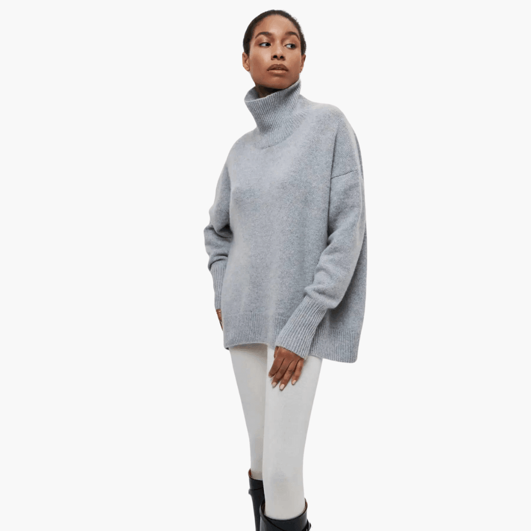 Loretta ribbed turtleneck sweater - color Camel