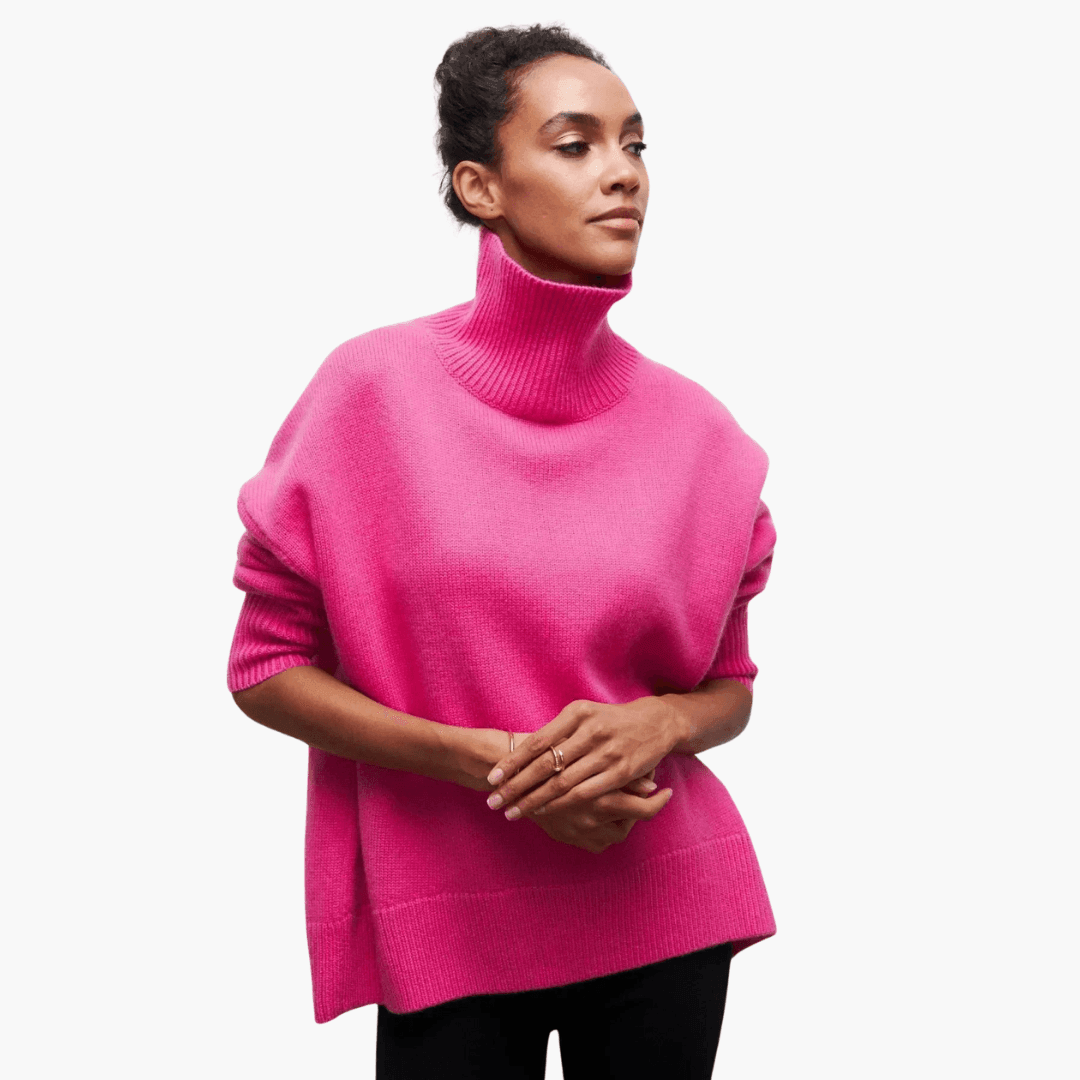 Loretta ribbed turtleneck sweater - color Gray