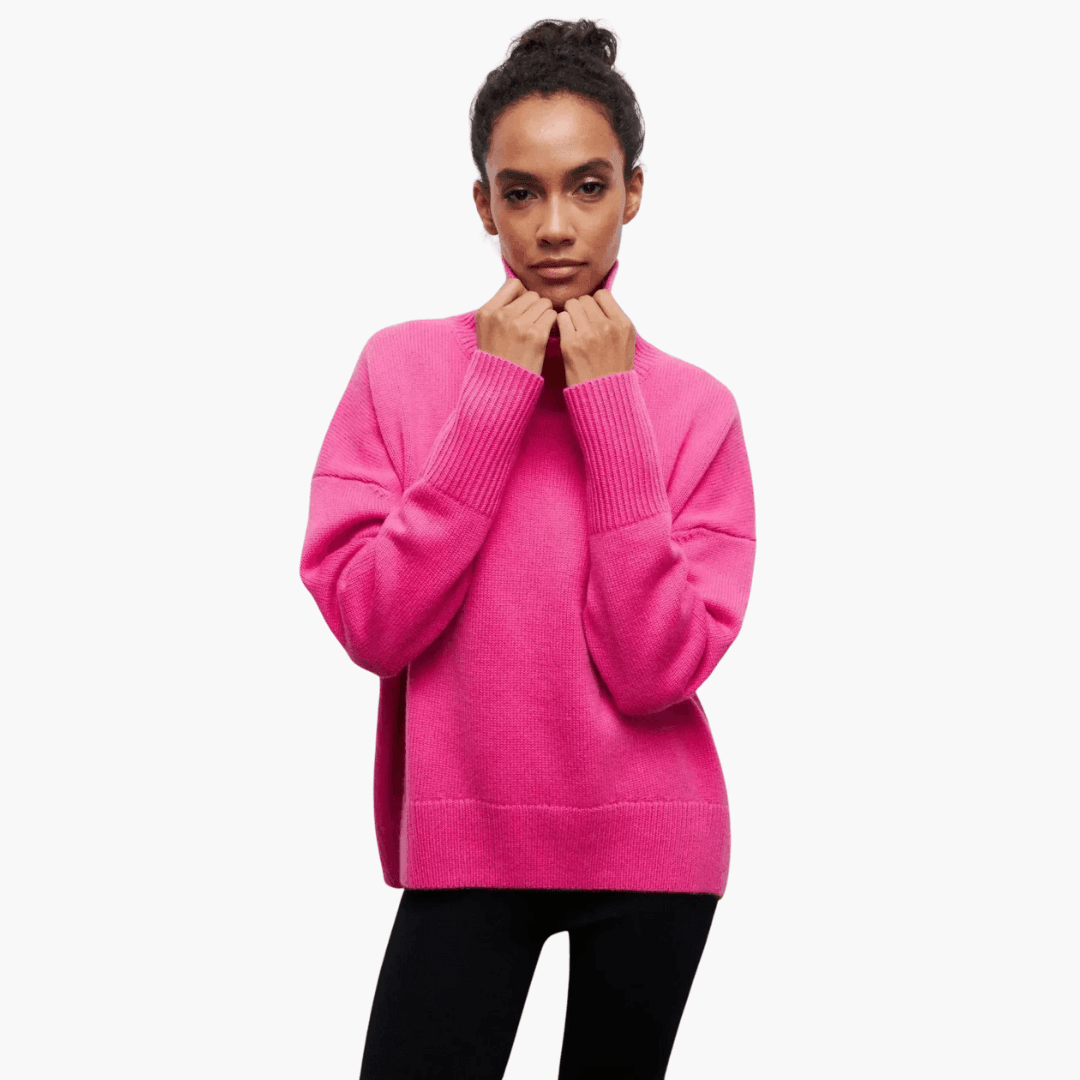Loretta ribbed turtleneck sweater - color Black
