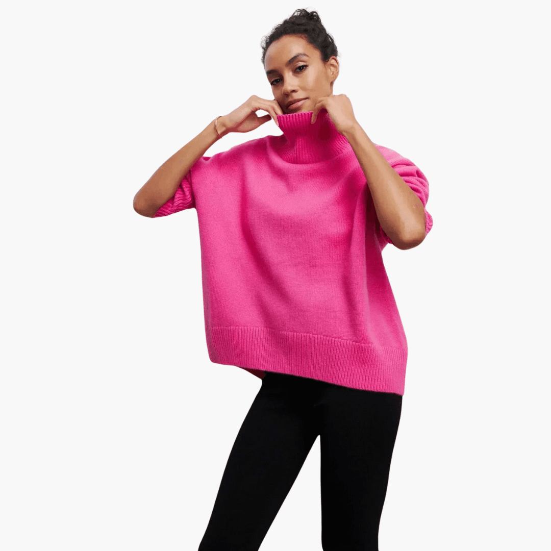 Loretta ribbed turtleneck sweater - color White