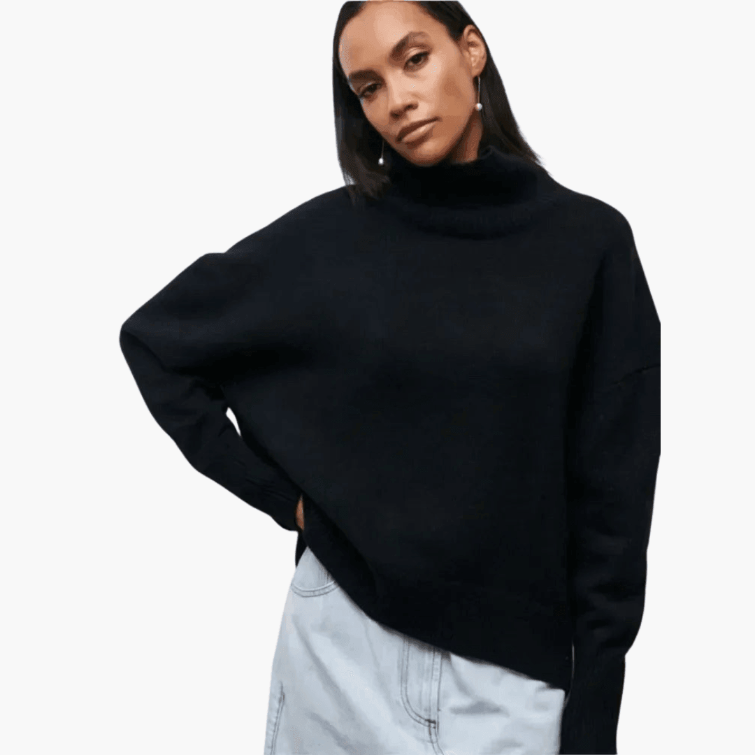 Loretta ribbed turtleneck sweater - color Orange