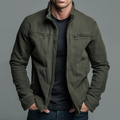 Lucian vintage stand-collar zip jacket, army green