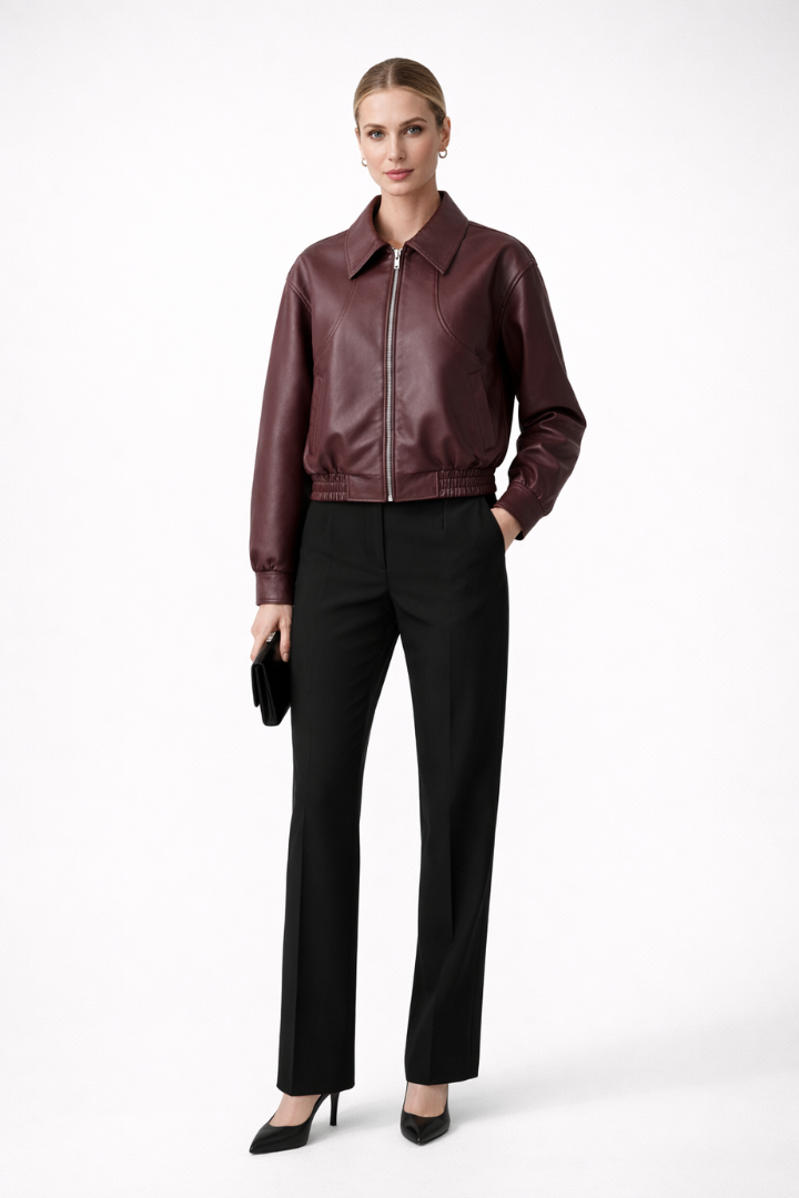 Lucrezia bomber jacket with zip closure - styled outfit