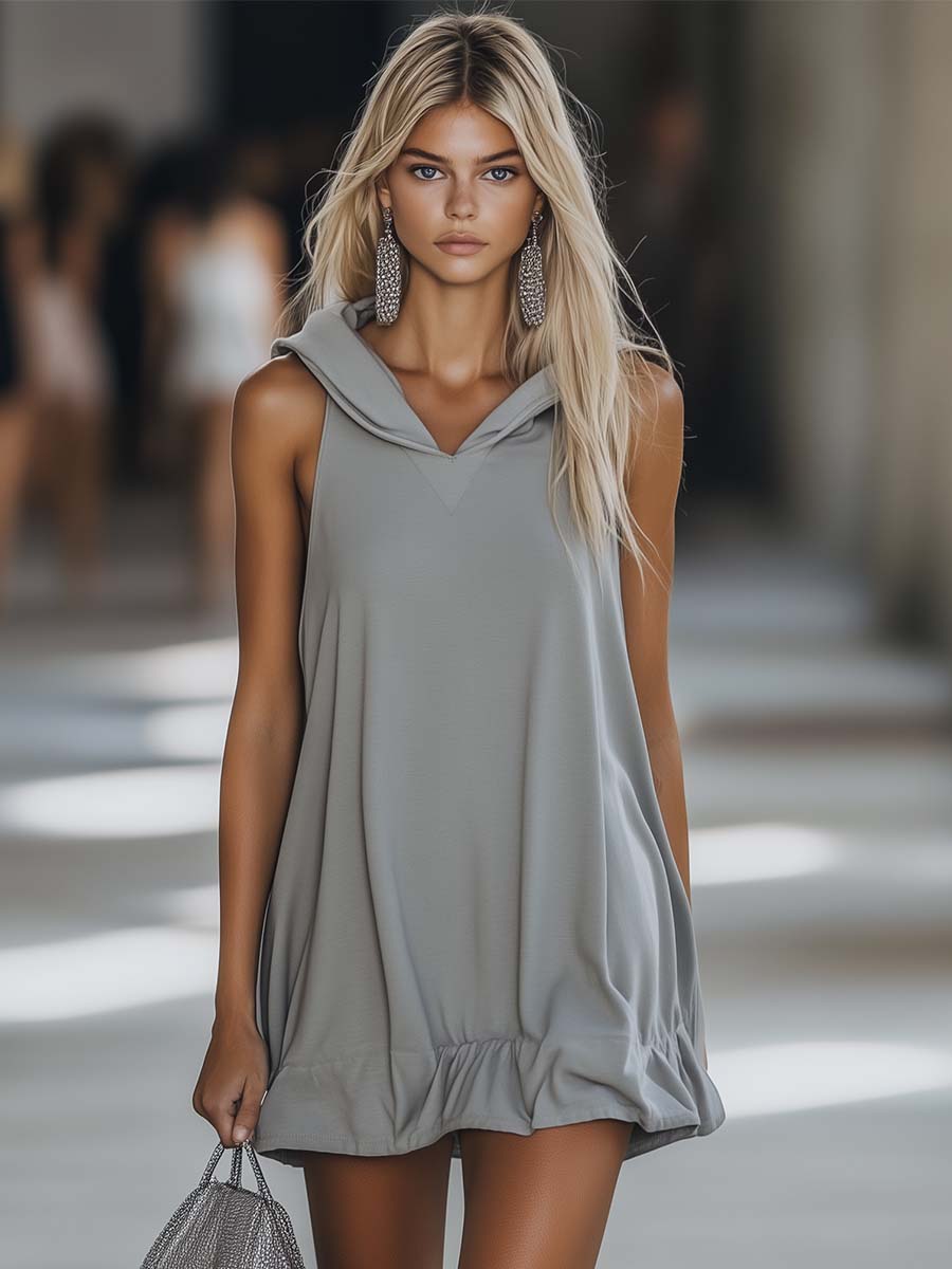 Myra | Sleeveless Hooded Mini Dress
