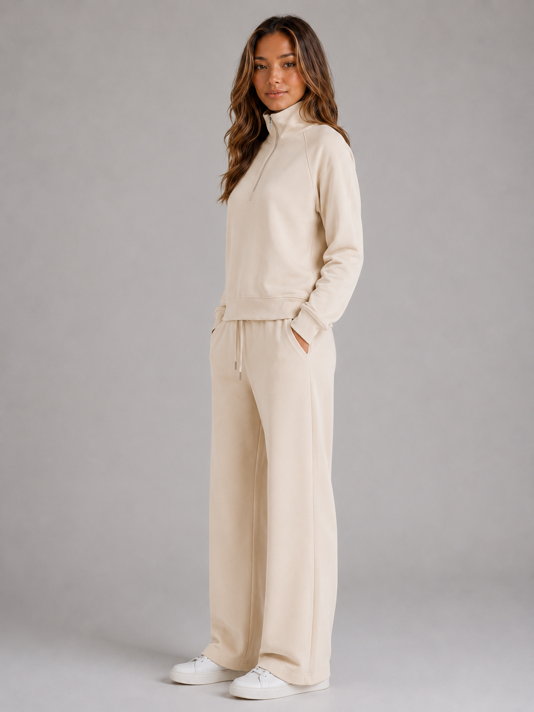 Mabel half zip lounge set two piece co-ord - back view