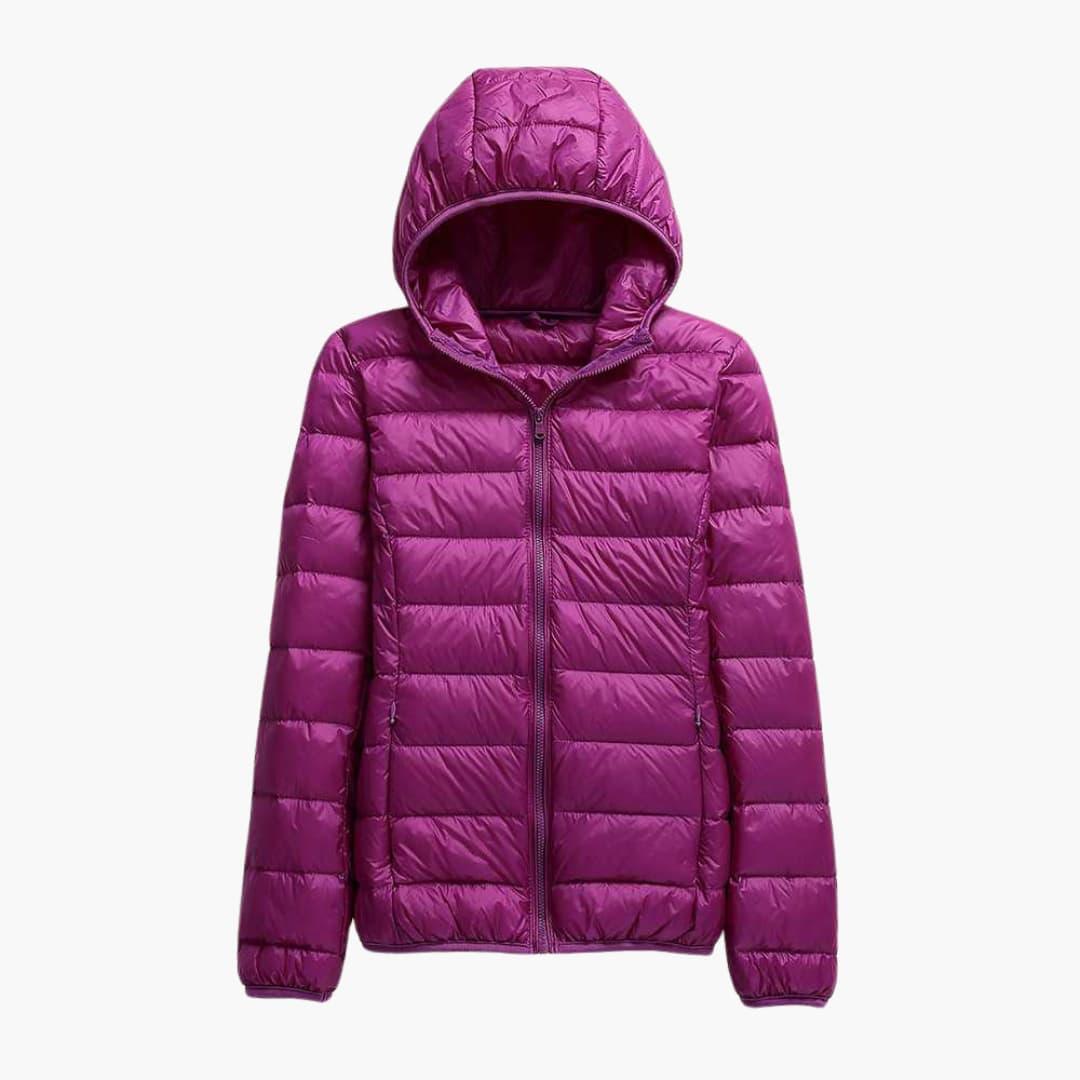 Madeline hooded puffer jacket - color Turquoise